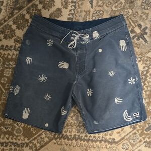 Billabong Men's Patterned Gray Swim Shorts